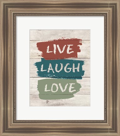 Framed live Laugh Love-Wood Print