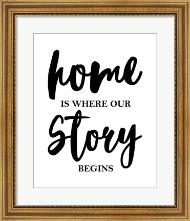 Framed Home Is Where Our Story Begins-Script Print