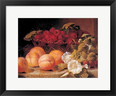 Framed Still Life with Peaches and Print