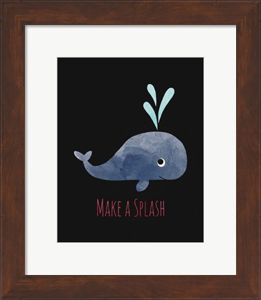 Framed Make a Splash Whale Black Print