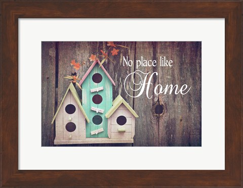 Framed No Place Like Home Bird Houses Print