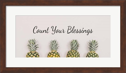 Framed Count Your Blessings Pineapples Print