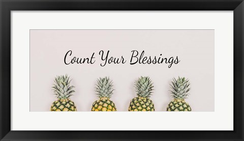 Framed Count Your Blessings Pineapples Print