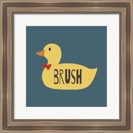 Framed Duck Family Boy Brush Print