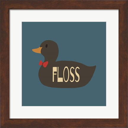 Framed Duck Family Boy Floss Print