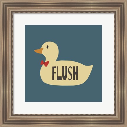 Framed Duck Family Boy Flush Print