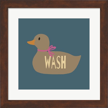 Framed Duck Family Girl Wash Print