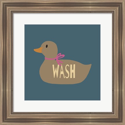 Framed Duck Family Girl Wash Print