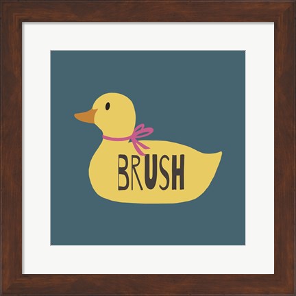 Framed Duck Family Girl Brush Print