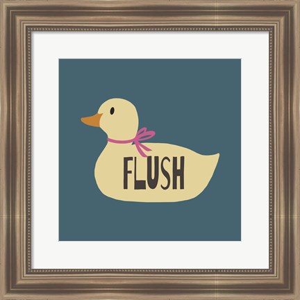 Framed Duck Family Girl Flush Print