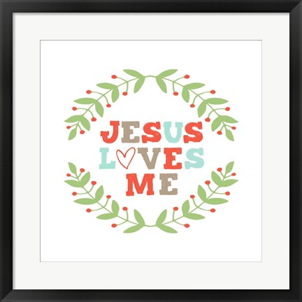 Framed Jesus Loves Me-Garland Print