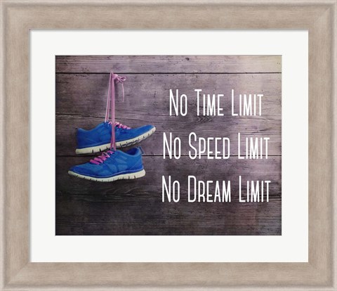 Framed No Time Limit No Speed Limit No Dream Limit Blue Shoes Print