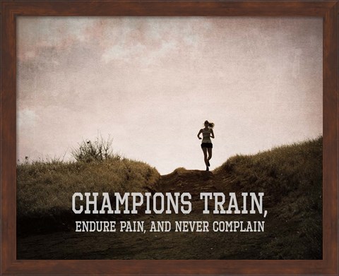 Framed Champions Train Woman Color Print