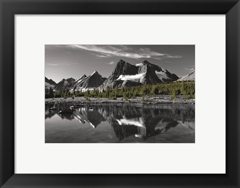 Framed Amethyst Lake Reflection BW with Color Print