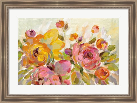 Framed Brushy Peonies Print