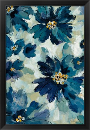 Framed Inky Floral I Print