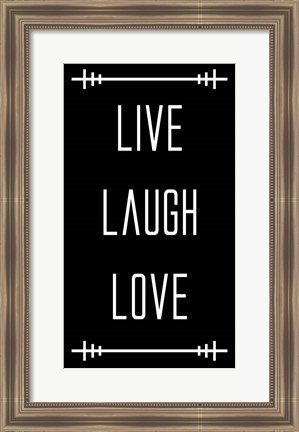 Framed Live Laugh Love - Black Print