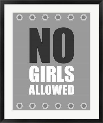 Framed No Girls Allowed - Metal Print