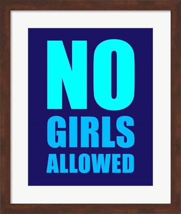 Framed No Girls Allowed - Navy Print