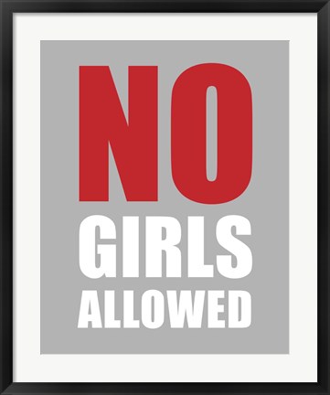 Framed No Girls Allowed - Gray Print