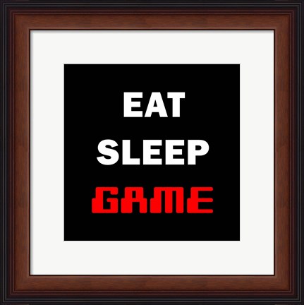 Framed Eat Sleep Game - Black Print