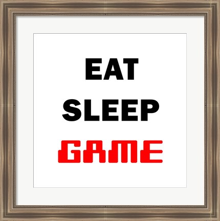 Framed Eat Sleep Game - White Print