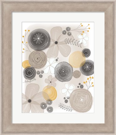 Framed Yellow Floral Print