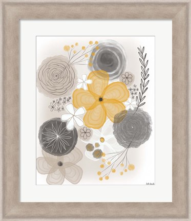 Framed Yellow Floral II Print