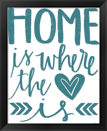 Framed Home Heart Typography Print