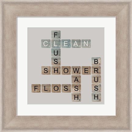 Framed Bathroom Letters Print