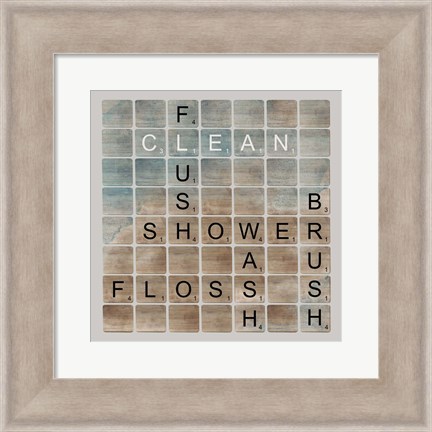 Framed Bathroom Letters II Print