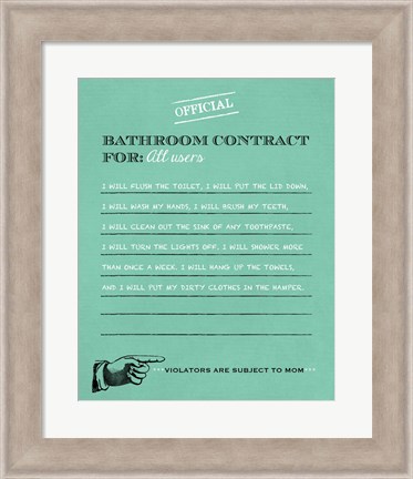 Framed Bathroom Contract Print