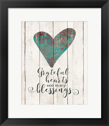 Framed Grateful Hearts Print