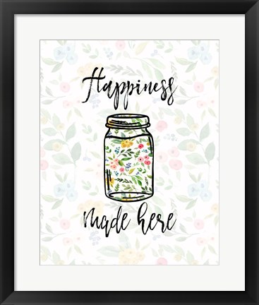 Framed Happiness Made Here Print