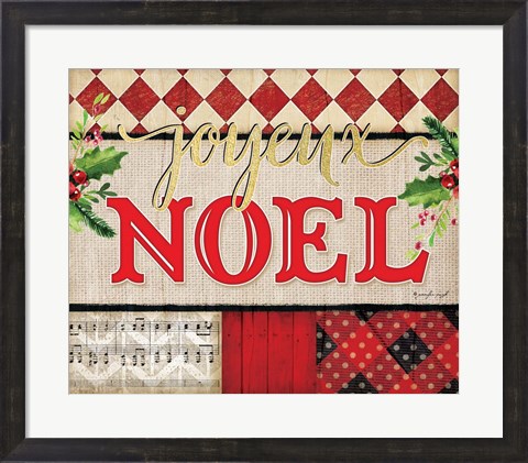 Framed Joyeux Noel Plaid Print