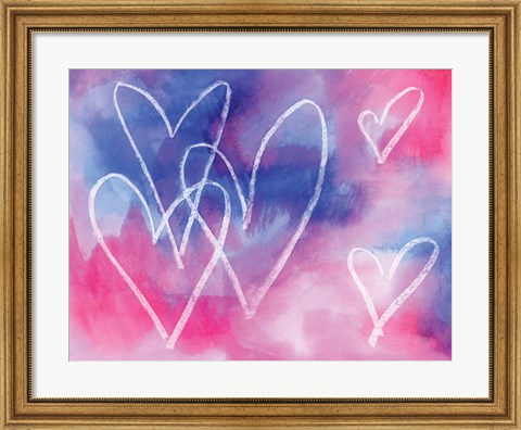 Framed Blue Hearts Print