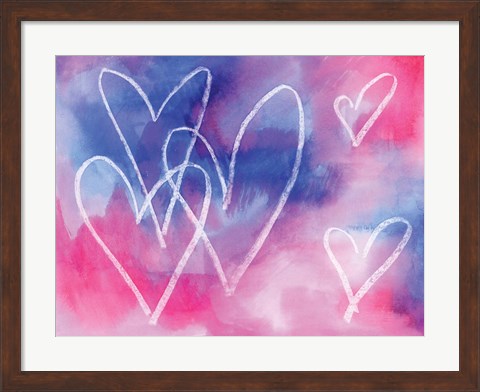 Framed Blue Hearts Print