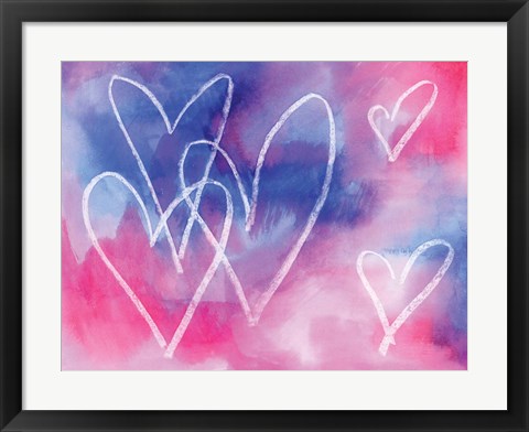 Framed Blue Hearts Print