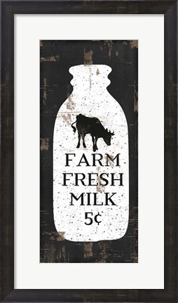 Framed Farmhouse Milk Bottle Print