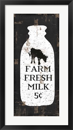 Framed Farmhouse Milk Bottle Print