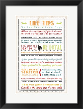 Framed Life Tips - Dog Print