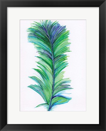 Framed Blue Feather II Print