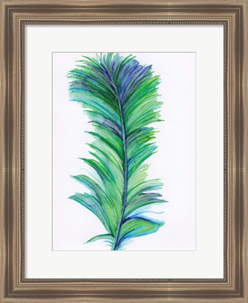 Framed Blue Feather II Print