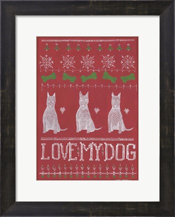 Framed Love My Dog Print