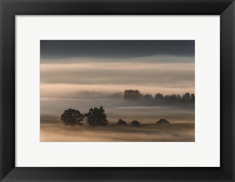 Framed Dense Fog Over The Moos Print