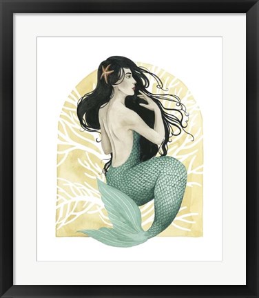 Framed Deco Mermaid II Print