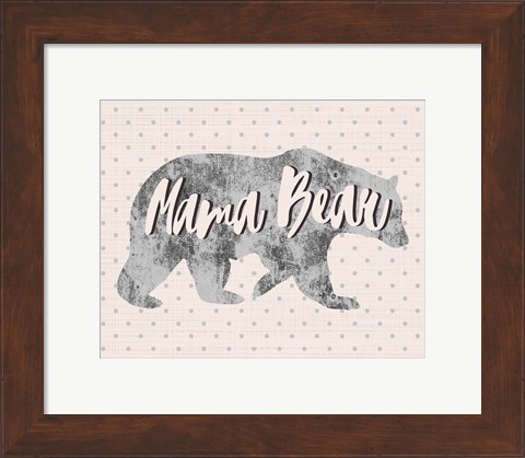 Framed Mama Bear Silhouette Print