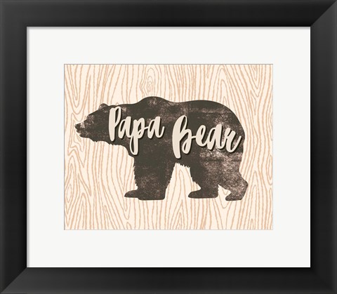 Framed Papa Bear Silhouette Print