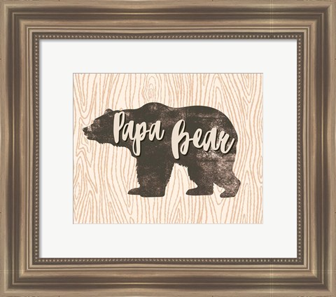 Framed Papa Bear Silhouette Print