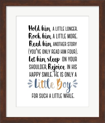 Framed Hold Him A Little Longer Blue Palette Print